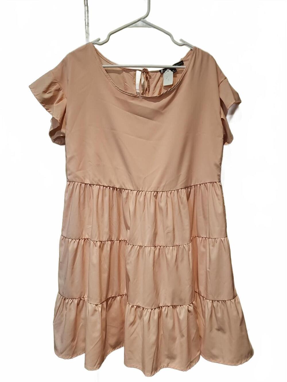 HYFVE Size Medium Baby Pink Tiered Ruffle Dress NWT